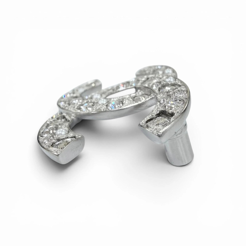CHANEL Silver Pearl Logo Brooch - Picture 3 of 6
